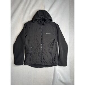 Matix Mens Hybrid Quilted Puffer Softshell Hooded Jacket Black Size M Full Zip